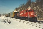 Eastbound Ford Hauler eases down the yard lead